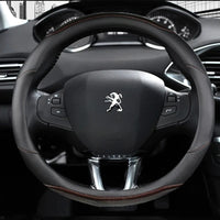 Couvre Volant Peugeot 208 308 2008 Forme D Cuir Bandes Laquées