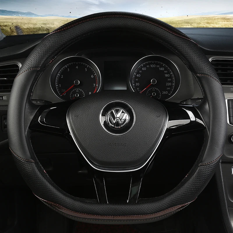 Couvre Volant Volkswagen Golf 7 Tiguan Forme D 38 cm Simili Cuir
