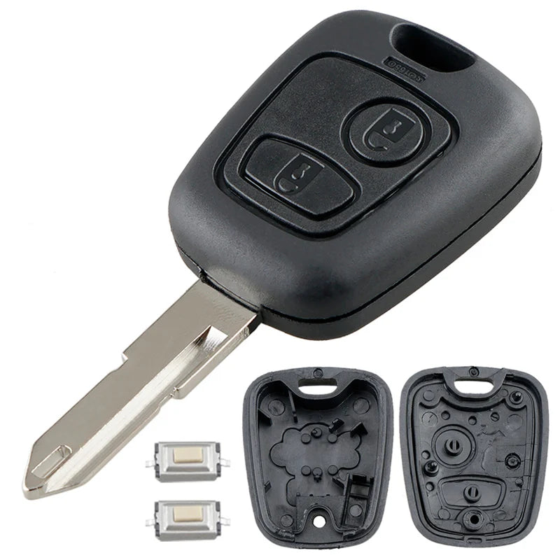 Coque de Clé Peugeot 106 206 306 406 Télécommande 2 Touches Version Complète