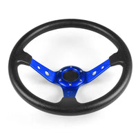 Volant Sport Universel 350 mm Cuir PU et Aluminium 14 Pouces
