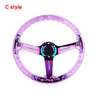 Volant Sport Acrylique Transparent 340 mm 14 Pouces Moyeu Néochrome