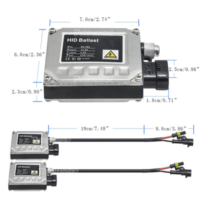 Ampoules Xénon HID 55W H7 4300K avec Ballasts
