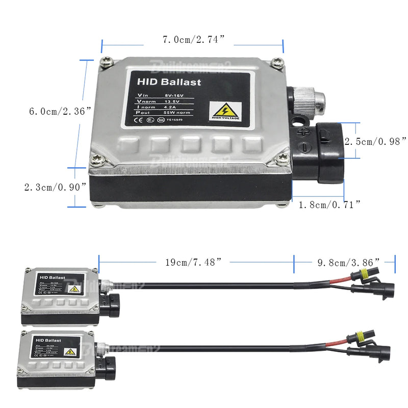 Ampoules Xénon HID 55W H7 4300K avec Ballasts