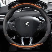 Couvre Volant Peugeot 208 308 2008 Forme D Cuir Bandes Laquées