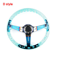 Volant Sport Acrylique Transparent 340 mm 14 Pouces Moyeu Néochrome