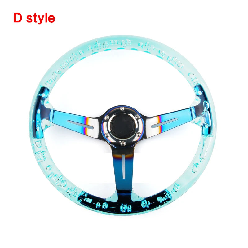 Volant Sport Acrylique Transparent 340 mm 14 Pouces Moyeu Néochrome