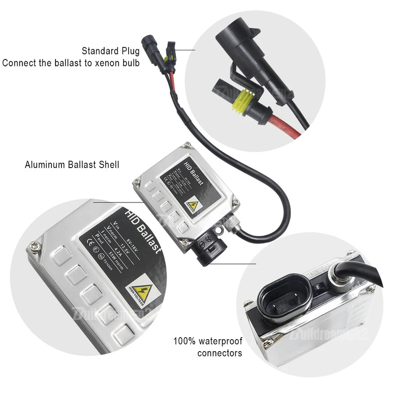 Ampoules Xénon HID 55W H7 4300K avec Ballasts