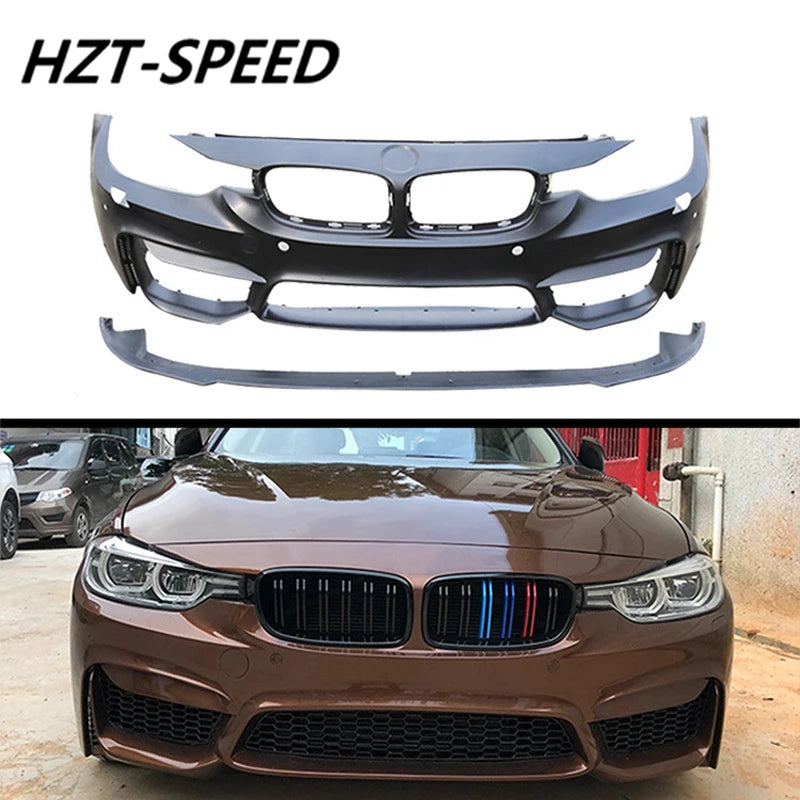 Kit Carrosserie Style M3 BMW Série 3 F30 F35 E90 en PP Non Peint, Pare-Chocs Avant et Arrière, Jupes Latérales