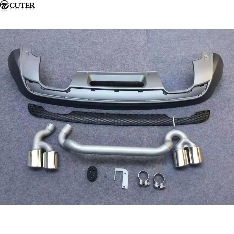 Diffuseur de Pare-Chocs Arrière Look SQ3 avec Embouts d'Échappement Audi Q3 2013-2017