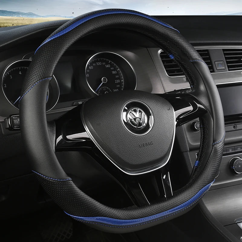Couvre Volant Volkswagen Golf 7 Tiguan Forme D 38 cm Simili Cuir