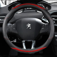 Couvre Volant Peugeot 208 308 2008 Forme D Cuir Bandes Laquées