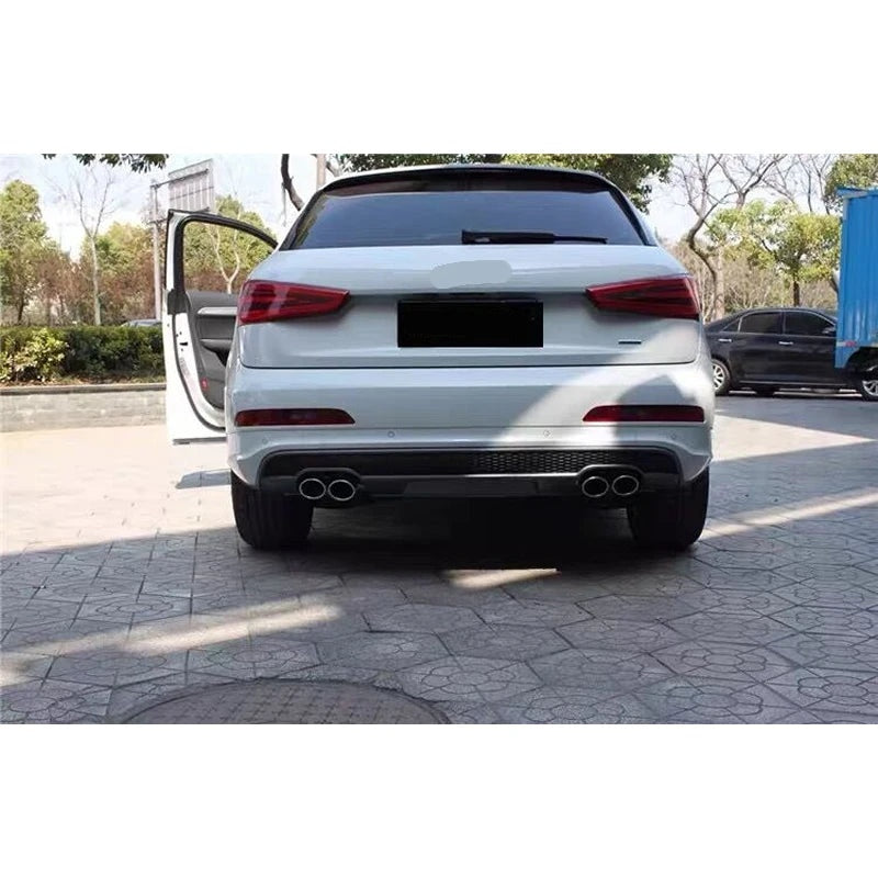 Diffuseur de Pare-Chocs Arrière Look SQ3 avec Embouts d'Échappement Audi Q3 2013-2017