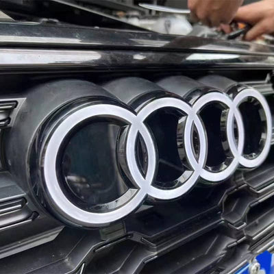 Logo Lumineux Audi RS5 LED Calandre Dynamique Noir Argent