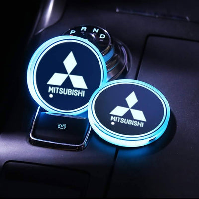 Porte-gobelet LED Mitsubishi 7 couleurs éclairage logo voiture - vue 3