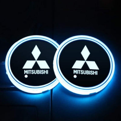 Porte-gobelet LED Mitsubishi 7 couleurs éclairage logo voiture - vue 5