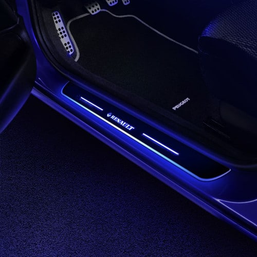 Seuils porte LED Renault éclairés 7 couleurs, 2 pièces