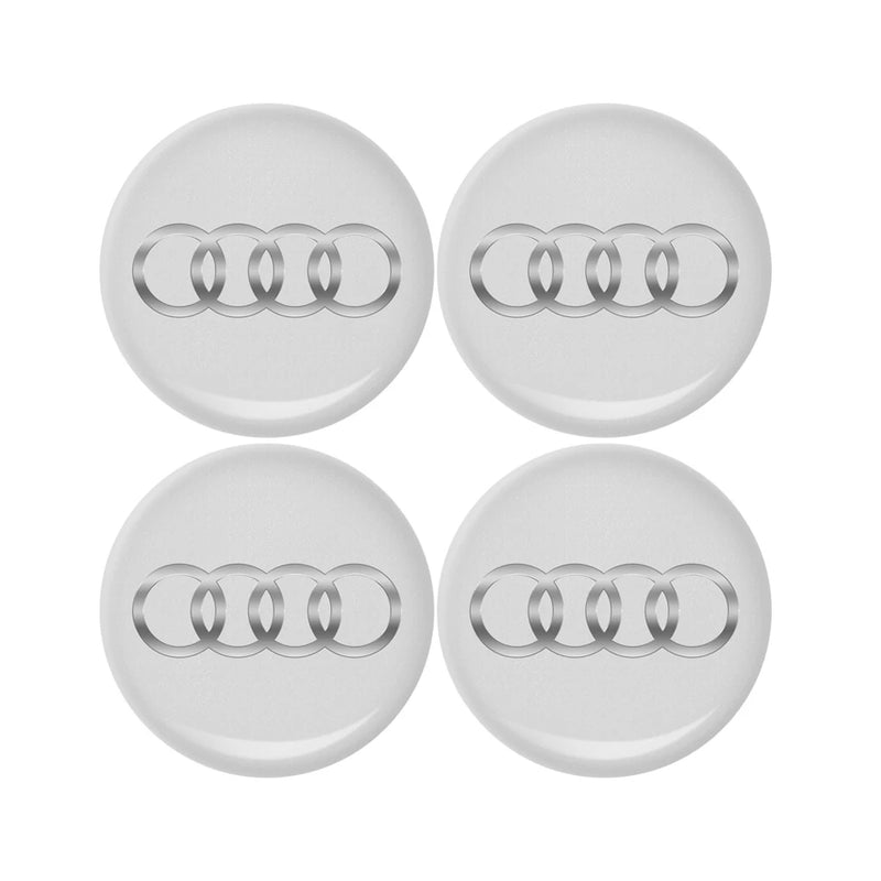 Cache-Moyeux Audi A3 A4 S line 56mm 60mm 63mm 68mm — détail de fixation