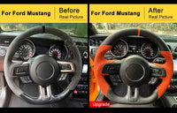 Volant en fibre de carbone véritable et cuir sur mesure pour Ford Mustang 2005-2009 – Fabrication 7 à 14 jours