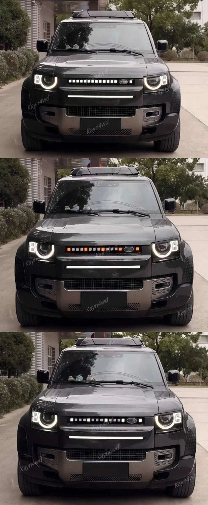 Calandre LED Dynamique Land Rover Defender L663 90 110 130 2020-2026 Type OCTA Jaune Blanc