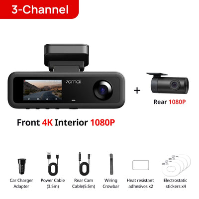 Dashcam 70mai T800E 4K 3 Canaux Commande Vocale