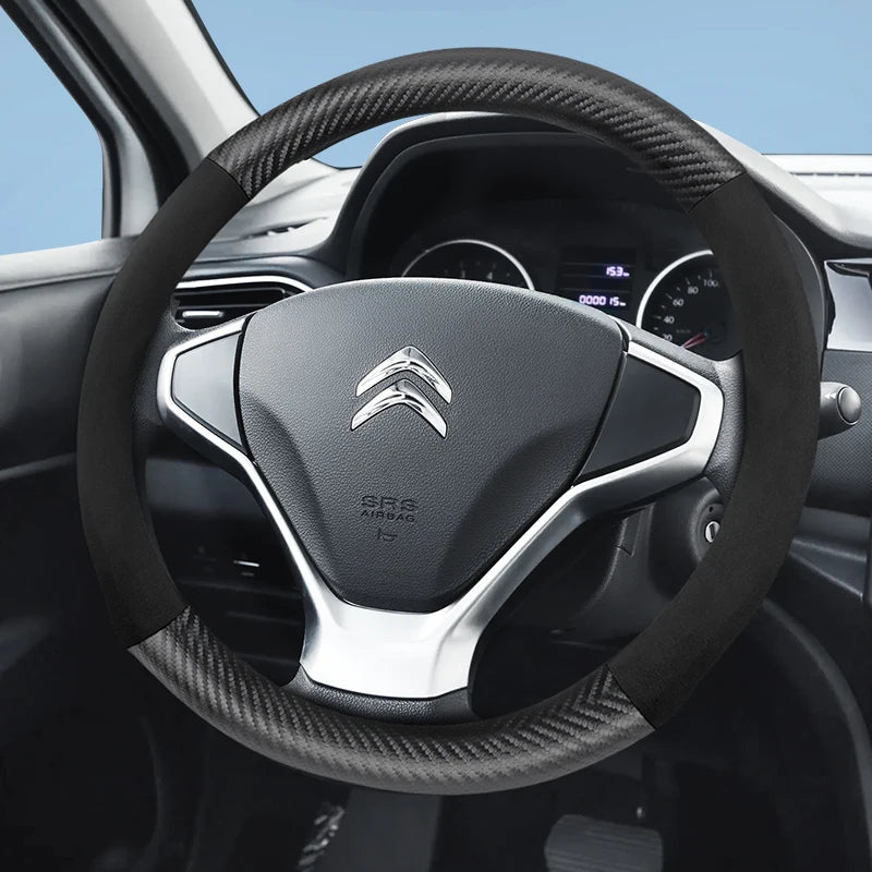 Housse de Volant Citroën Daim et Texture Carbone C3 C4 X Berlingo C5 Aircross Jumper Spacetourer Ami X