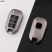 Étui de Protection Clé Peugeot 208 308 3008 5008 Citroën C3 C4 Gris Anthracite Clé à Rabat