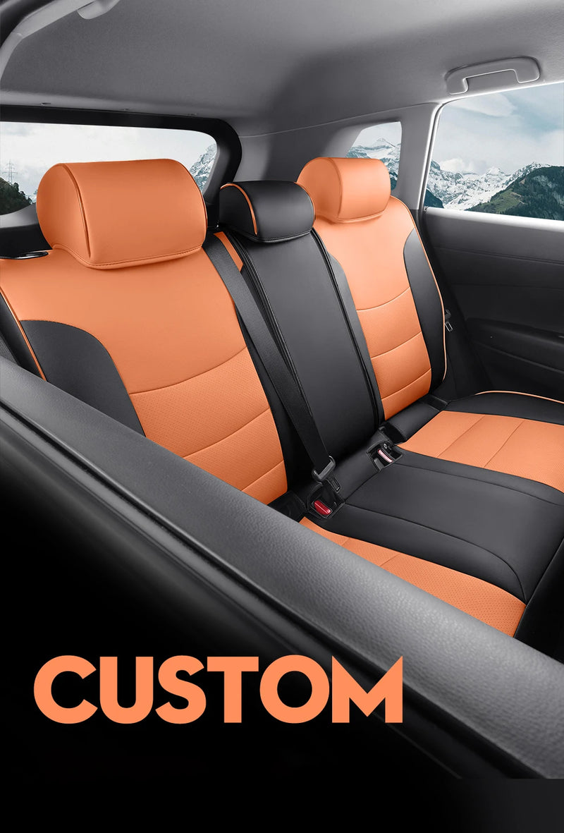 Housses de Siège Cuir Toyota RAV4 2020-2023 Sur Mesure 5 ou 9 Pièces Orange Vert Gris Noir
