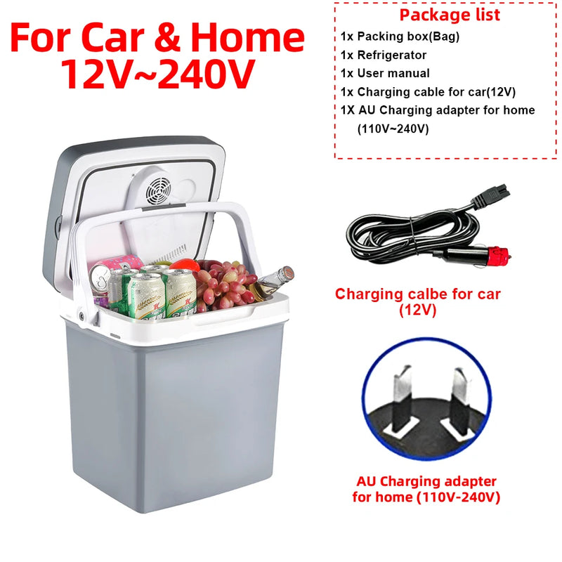 Glacière Électrique Voiture 24 L 12 V 220 V Froid et Chaud