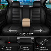 Housses de Siège Cuir PU Hyundai Tucson Kona i20 i30 i10 Santa Fe Bayon Nexo 5 Places Airbag Compatible Imperméables