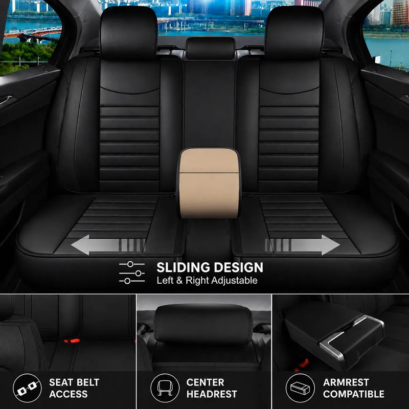 Housses de Siège Cuir PU Hyundai Tucson Kona i20 i30 i10 Santa Fe Bayon Nexo 5 Places Airbag Compatible Imperméables