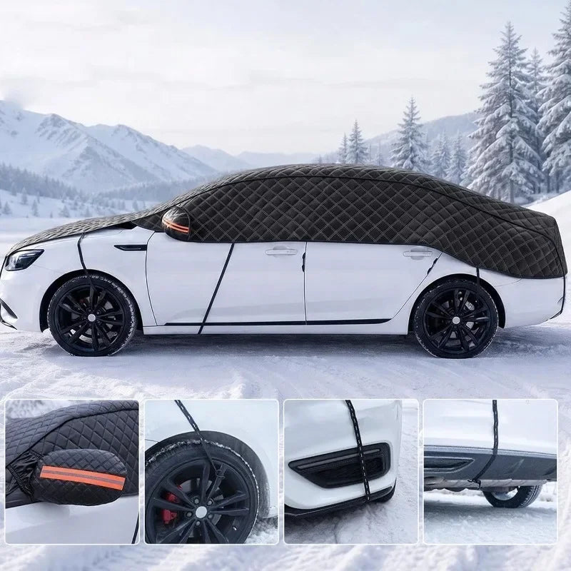 Demi-Housse Voiture Matelassée Noire Épaisse 515 x 223 cm