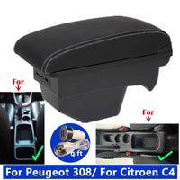 Accoudoir Peugeot 308 T7 SW 2008-2012 Citroën C4 2011 Cuir avec Rangement et Prise USB