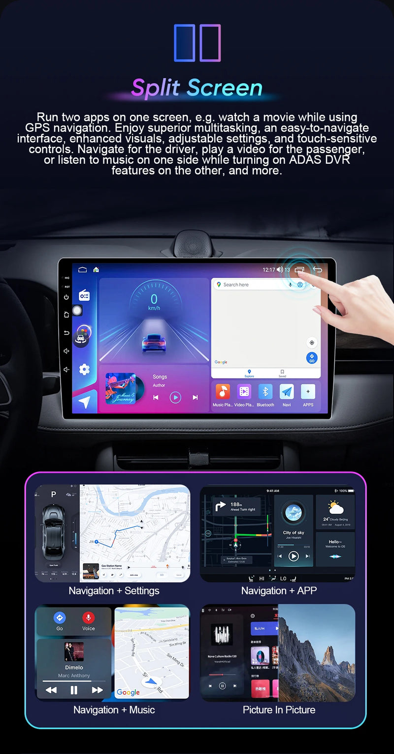 Autoradio Android Dodge Charger 2011-2014 Écran QLED 9 pouces CarPlay GPS Navigation