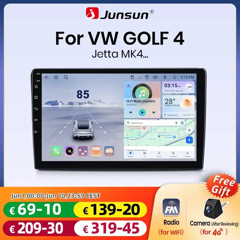 Autoradio Android Volkswagen Golf 4 Jetta MK4 1997-2003