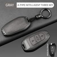 Étui de Protection Clé Peugeot 208 308 3008 Citroën C3 C5 Aircross DS Alliage de Zinc et Cuir