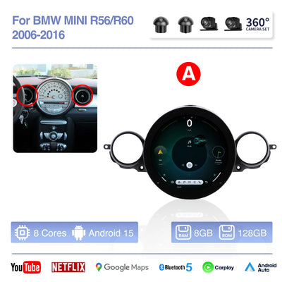 Autoradio Android CarPlay MINI Cooper R56 R60 2006-2016