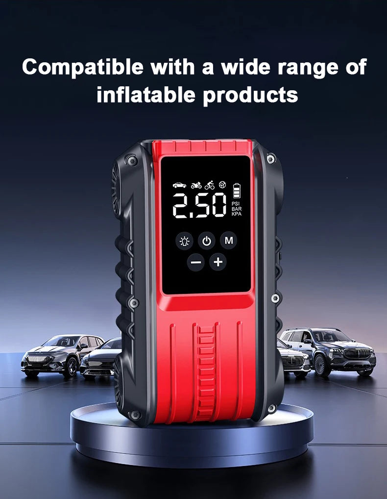 Booster de Batterie Voiture 1800A 12V avec Compresseur Intégré