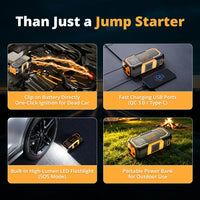 Booster de Batterie Voiture 6500A avec Compresseur 150 PSI 3 en 1