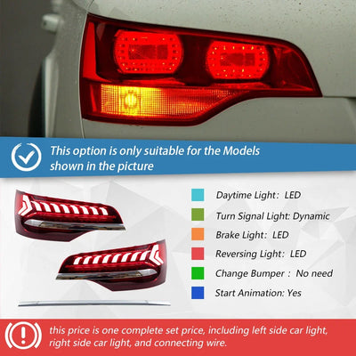 Feux Arrière LED Audi Q7 2006-2015 Dynamique Tuning