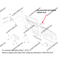 Bouton d'Ouverture de Porte Falcon Tesla Model X 1080487 — gros plan