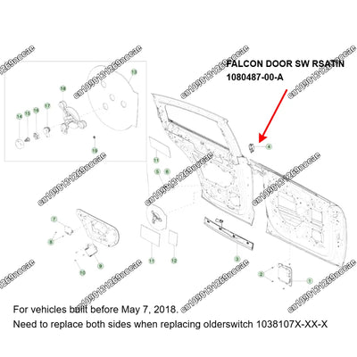 Bouton d'Ouverture de Porte Falcon Tesla Model X 1080487