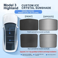 Pare-Soleil de Toit Tesla Model 3 Highland Model Y Juniper 2025-2026 Tissu Glacé à Boucles