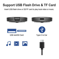 Boîtier CarPlay Android Auto Sans Fil AI Box Android 13 Bluetooth 5.0 GPS