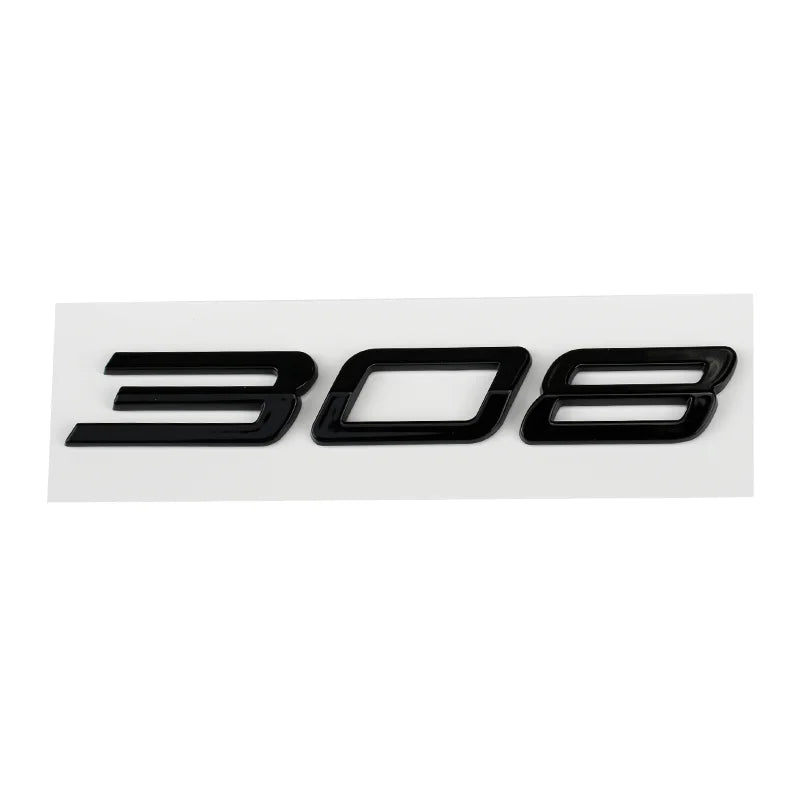 Logo Peugeot 208, 308, 408, 408X, 508 et 508L en ABS 3D, Emblème Lettres de Coffre Noir Brillant, Argent ou Gris