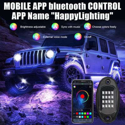 Éclairage d'Ambiance LED RGB Châssis Voiture Bluetooth