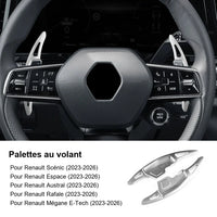 Palettes au Volant Renault Austral Espace Scénic Rafale Mégane E-Tech Aluminium Effilées