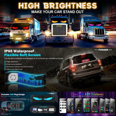 Panneau LED Programmable Bluetooth Voiture Flexible