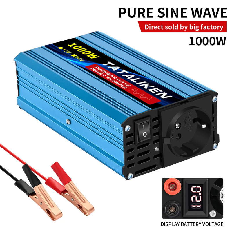 Convertisseur Pur Sinus 12V 24V 220V Voiture 1000 à 8000 W