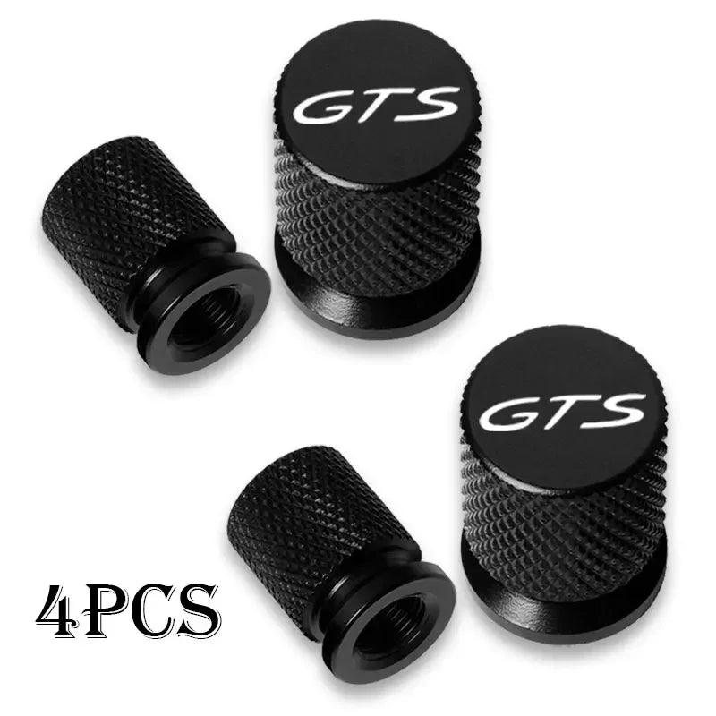Bouchons de Valve Porsche GTS Lot de 4 en Métal Coloré pour Cayenne Cayman Panamera Macan 911 718