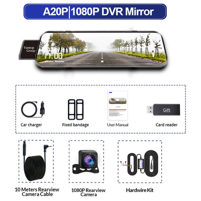 Dashcam Double Caméra 1080P Écran Tactile 10 Pouces